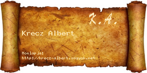 Krecz Albert névjegykártya
