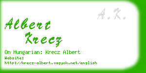 albert krecz business card